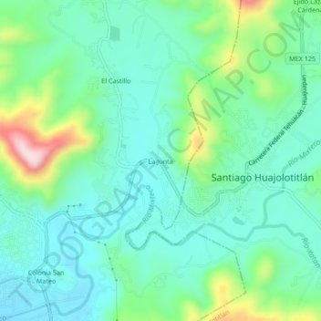 La Juntaの地形図、標高、地勢