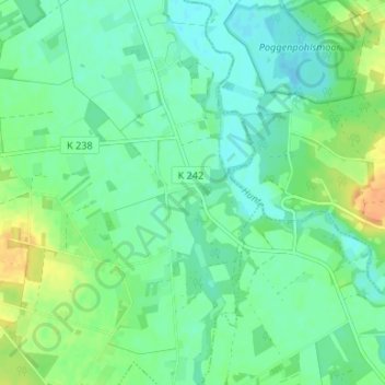 Moorbekの地形図、標高、地勢