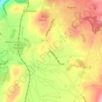 Alfouvar de Cimaの地形図、標高、地勢
