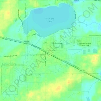 Annandaleの地形図、標高、地勢