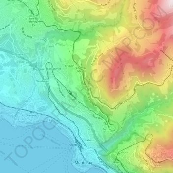 Chambyの地形図、標高、地勢