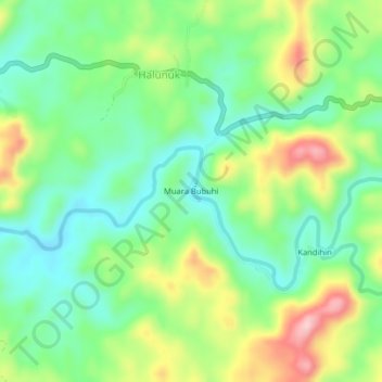 Muara Bubuhiの地形図、標高、地勢