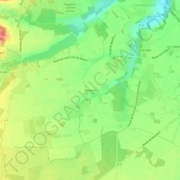 Bougnolの地形図、標高、地勢