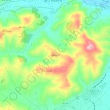 Maglianoの地形図、標高、地勢