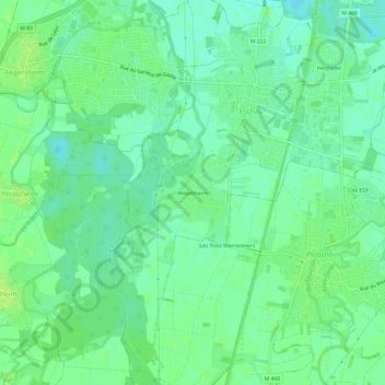 Wibolsheimの地形図、標高、地勢