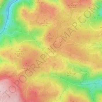 Ernstburgの地形図、標高、地勢