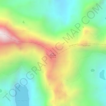 Nevado Cochasの地形図、標高、地勢