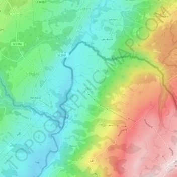 Thalの地形図、標高、地勢