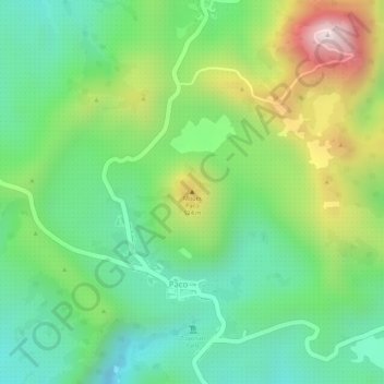 Mount Pacoの地形図、標高、地勢
