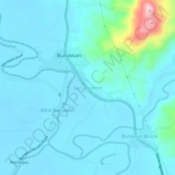 San Teodoroの地形図、標高、地勢