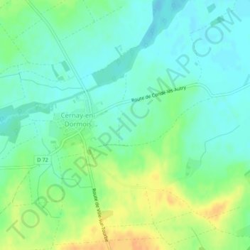 La Poulaineの地形図、標高、地勢