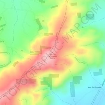 Serra do Teresópolisの地形図、標高、地勢