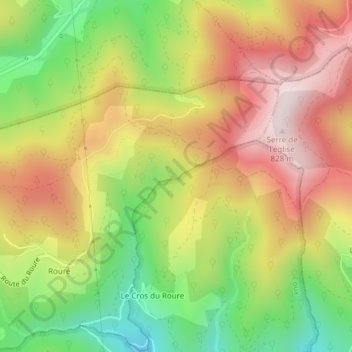 Fontreydeの地形図、標高、地勢