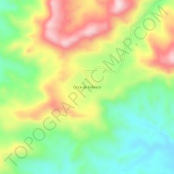 Once de Febreroの地形図、標高、地勢