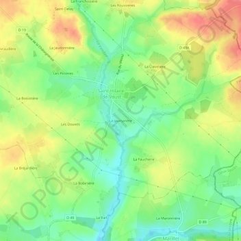 La Jaumarièreの地形図、標高、地勢