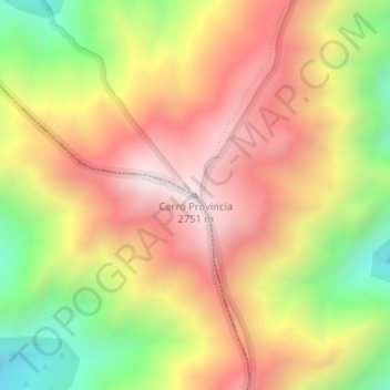 Cerro Provinciaの地形図、標高、地勢