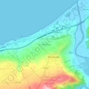 Cité 20 logementsの地形図、標高、地勢