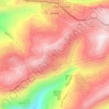 Shanayの地形図、標高、地勢