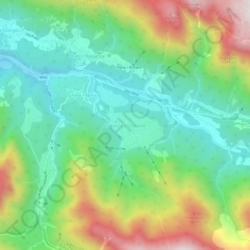 Oseaccoの地形図、標高、地勢
