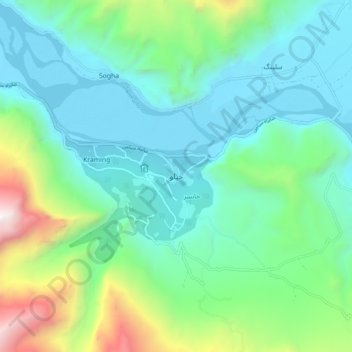 Khapluの地形図、標高、地勢