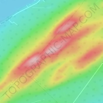 Mont Fournierの地形図、標高、地勢