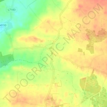 Bullaunの地形図、標高、地勢