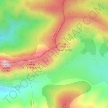 Galiciaの地形図、標高、地勢