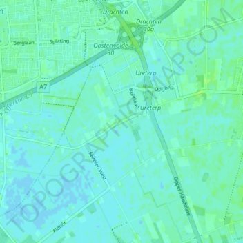 Selmienの地形図、標高、地勢