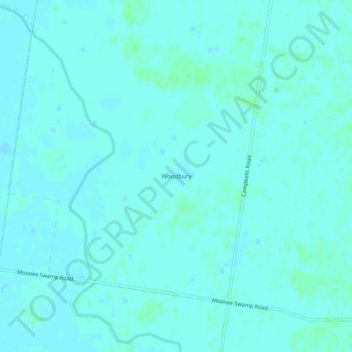 Woodburyの地形図、標高、地勢