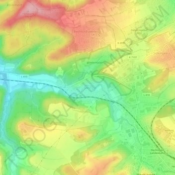 Steinの地形図、標高、地勢