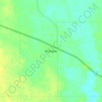 Richdaleの地形図、標高、地勢