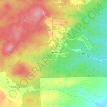 Seebervilleの地形図、標高、地勢