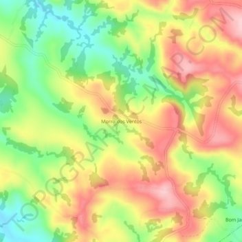Morro dos Ventosの地形図、標高、地勢