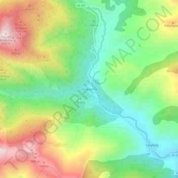 Redipuertasの地形図、標高、地勢