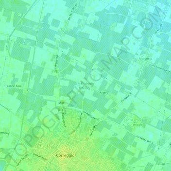 Mandriolo Inferioreの地形図、標高、地勢