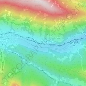Tischlerの地形図、標高、地勢