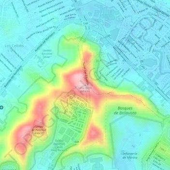 cima cerro paraísoの地形図、標高、地勢