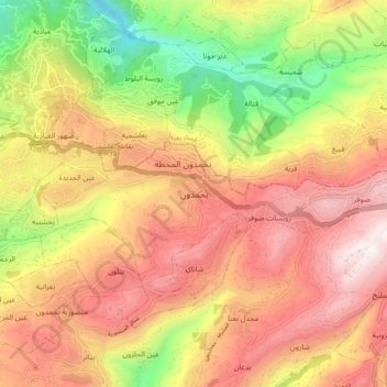 Bhamdounの地形図、標高、地勢