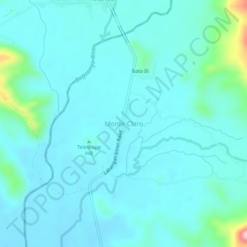 Monte Claroの地形図、標高、地勢
