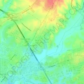 Casal Monasteroの地形図、標高、地勢