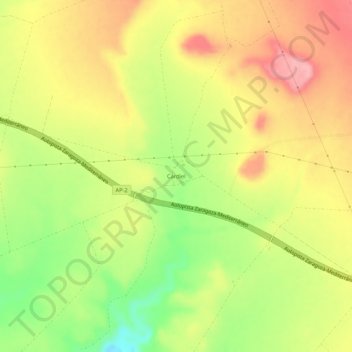 Cardielの地形図、標高、地勢