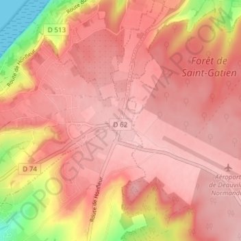 La Croix Sonnetの地形図、標高、地勢