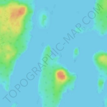 Lac Rohaultの地形図、標高、地勢