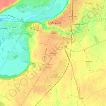 La Florideの地形図、標高、地勢