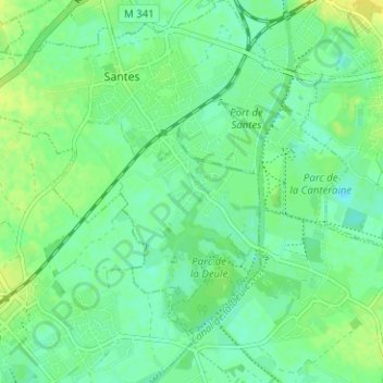 Le Maraisの地形図、標高、地勢