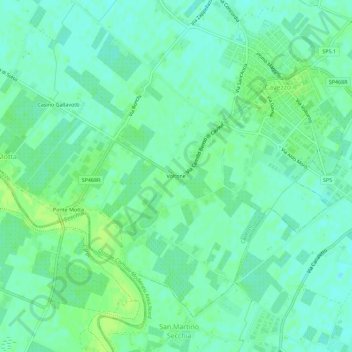 Voltoneの地形図、標高、地勢