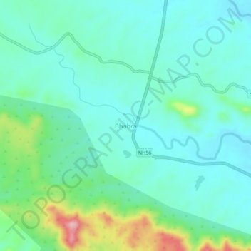 Bhabraの地形図、標高、地勢