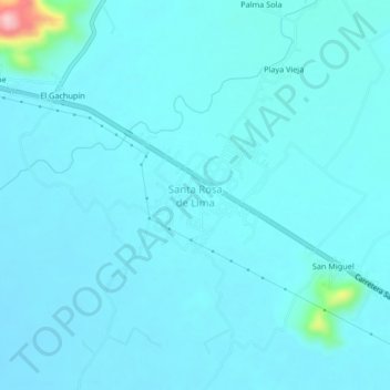 Santa Rosa de Limaの地形図、標高、地勢