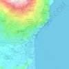 Cataniaの地形図、標高、地勢