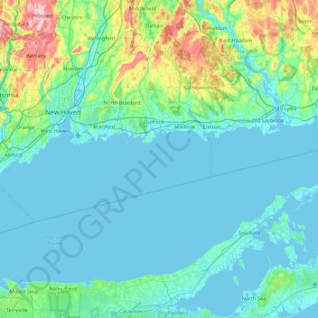 North Rocksの地形図、標高、地勢